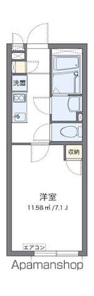 レオネクスト弦巻[1K/22.55m2]の間取図