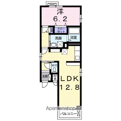 レジデンス佑[1LDK/45.6m2]の間取図