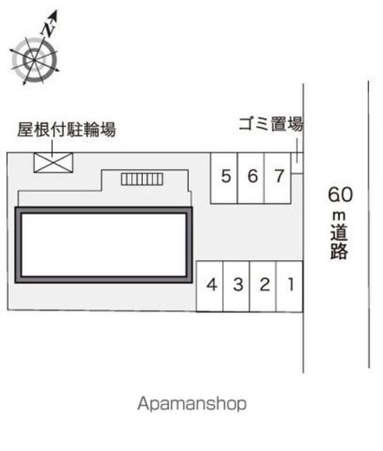 レオパレスオキ[1K/19.87m2]の配置図