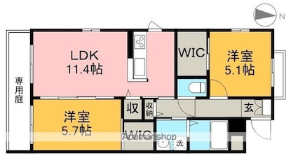 グランマスト高埇[2LDK/61.6m2]の間取図