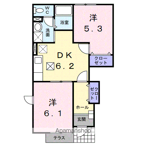 有田郡有田川町大字野田のアパートの間取り