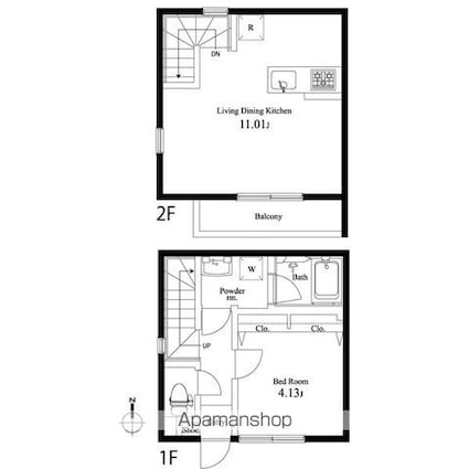 キングハウス三軒茶屋[1LDK/39.74m2]の間取図