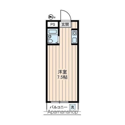 東京都立川市上砂町５丁目[1R/22.2m2]の間取図