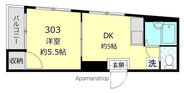 シティコート十条[1K/23.3m2]の間取図