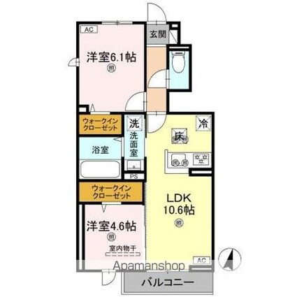フォーゲルセレーノ　Ａ棟[2LDK/50.56m2]の間取図