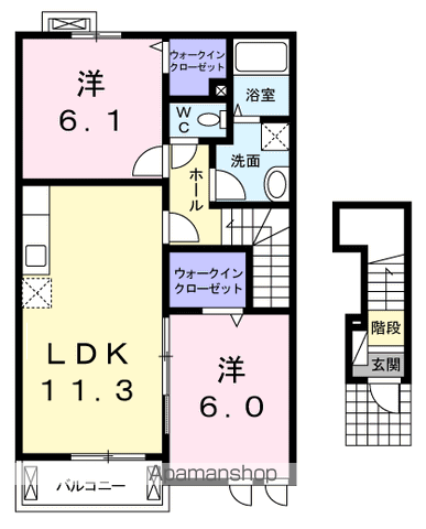 カーサ　ヴィオラＢの間取り