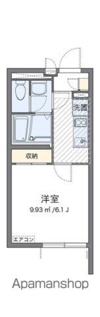 クレイノフェリス東四つ木[1K/21.33m2]の間取図