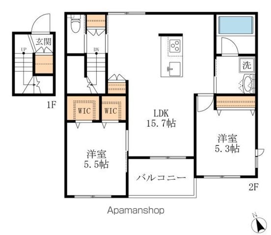 昭島市緑町のマンションの間取り