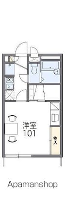 レオパレスエクレール鬼無[1K/23.18m2]の間取図