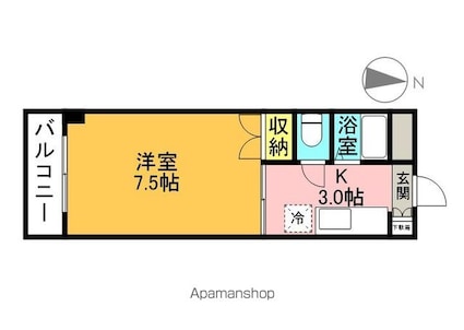 第６井上マンション[1K/24m2]の間取図