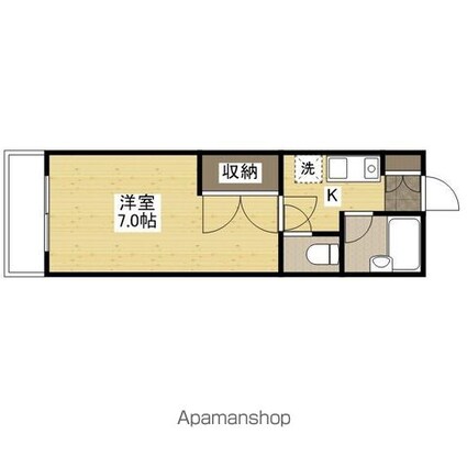 広島県広島市西区西観音町[1K/25.2m2]の間取図