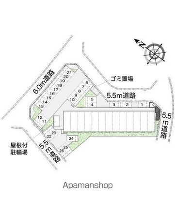 レオパレス美田園東[1K/28.02m2]の配置図