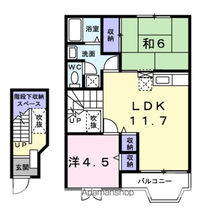 グリーンコート東館　Ｄ[2LDK/58.12m2]の間取図