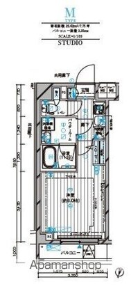 東京都板橋区坂下１丁目[1K/25.62m2]の間取図