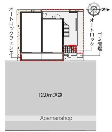 クレイノＣＲＥＡ　豊島園[1K/25.51m2]の配置図