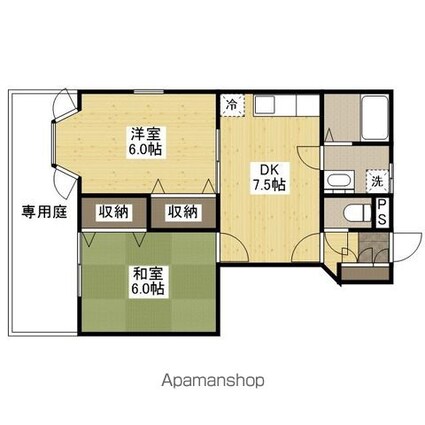 リバーサイド５　Ａ棟[2DK/46.06m2]の間取図