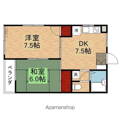 府中市若松町のアパートの間取り