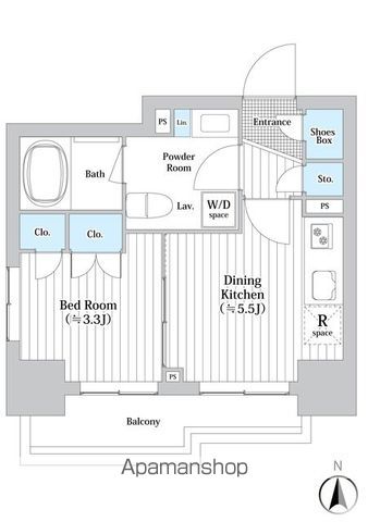 【川崎市中原区新丸子町のマンションの間取り】