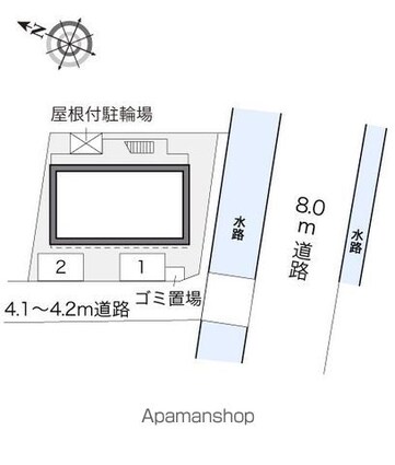 レオパレスアムール田野浦[1K/19.87m2]の配置図