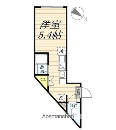 ラフォート横浜鶴見[1R/20.43m2]の間取図