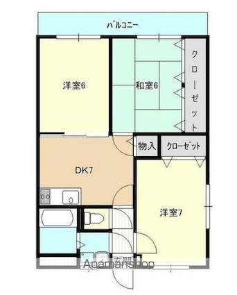ユーミーグランディール[3DK/60.97m2]の間取図