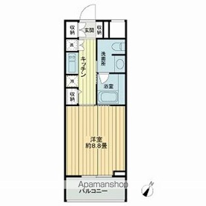 クロスレジデンス白金高輪[1K/30.25m2]の間取図
