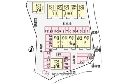 アンフィニ　セレニテⅣ[2LDK/55.68m2]の配置図
