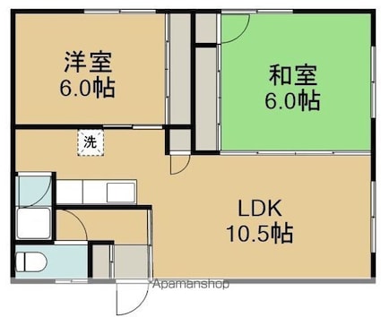 パレスわかまつ[2LDK/51.23m2]の間取図