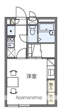 レオパレスｐｉｎｅ　ｃｒｅｓｔ[1K/23.18m2]の間取図