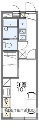 レオパレス道後[1K/22.35m2]の間取図