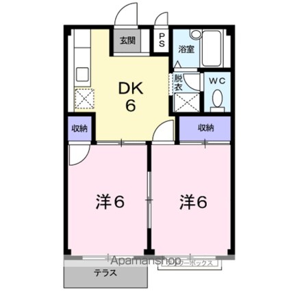 アーバン稲葉[2DK/39.74m2]の間取図