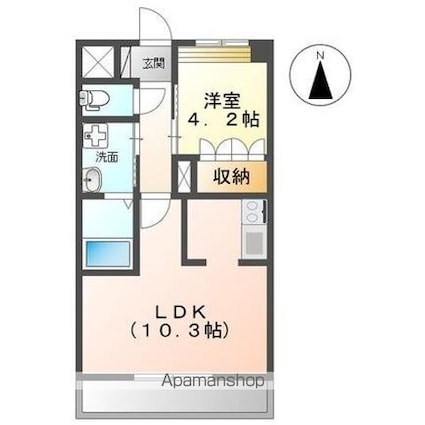 フェリーチェ　[1LDK/36m2]の間取図