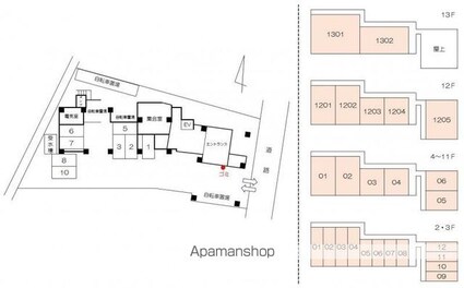 ダイアパレス築地３０４号[1R/24.16m2]の配置図