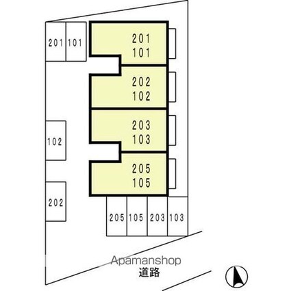 和歌山県和歌山市木ノ本[3K/46.05m2]の配置図