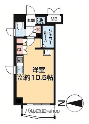 カスタリア尾山台[1R/25.1m2]の間取図