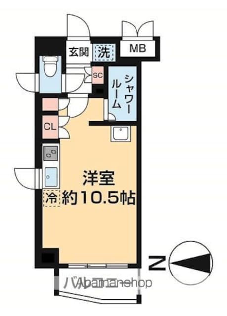 カスタリア尾山台[1R/25.1m2]の間取図