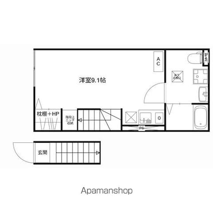 ＭＱｕａｒｔｏ梅郷Ⅰ[1R/26.35m2]の間取図