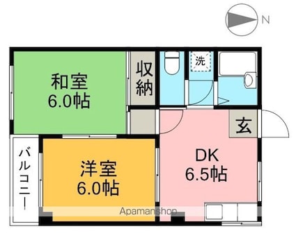 ＮＴハイツ[2DK/42.23m2]の間取図