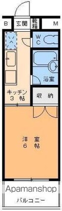 サンシャイン緑町Ⅱ[1K/19.8m2]の間取図