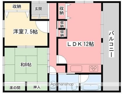メゾン・ド・宮田[2LDK/81.22m2]の間取図