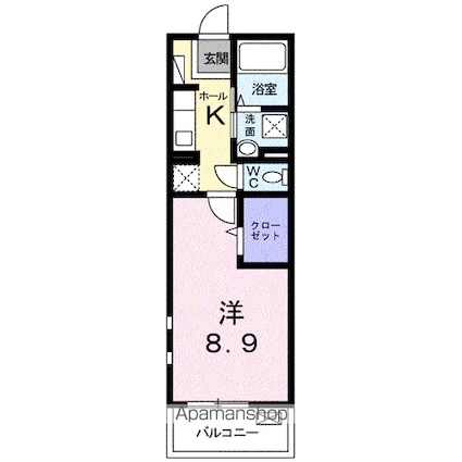 クロスロード三沢[1K/30.43m2]の間取図