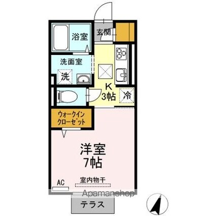 レイ　ヴェレーナ[1K/26.93m2]の間取図