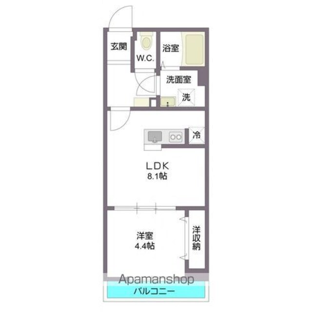 Ｇｒａｎｄ　Ｈｉｌｌｓ西早稲田　グランヒルズニシワセダ[1LDK/32.4m2]の間取図