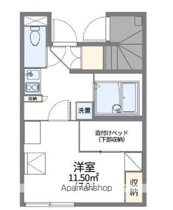 レオパレスラ　スリーズ[1K/21.65m2]の間取図