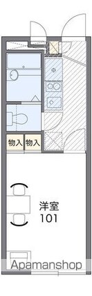 レオパレスオリーブハウスⅢ[1K/19.87m2]の間取図