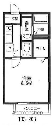 サニーコート[1K/27.85m2]の間取図