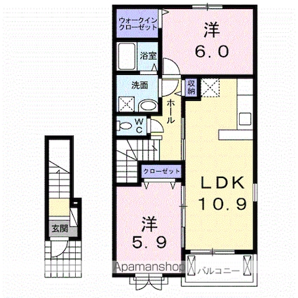 ラピタス[2LDK/57.19m2]の間取図