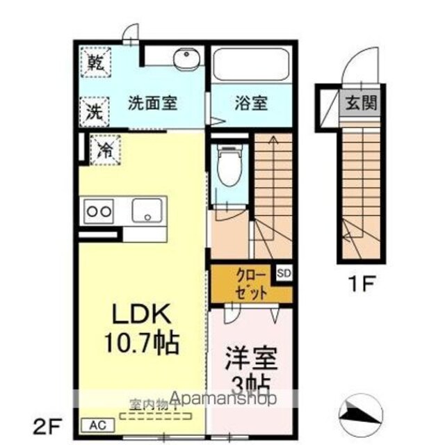 ＲＥＳＵＡ青柳[1LDK/41.55m2]の間取図