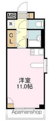 宮城県仙台市青葉区木町通１丁目[1R/32m2]の間取図