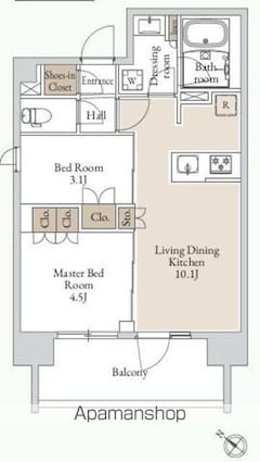 グランカーサ三ノ輪Ⅲ[2LDK/40.88m2]の間取図